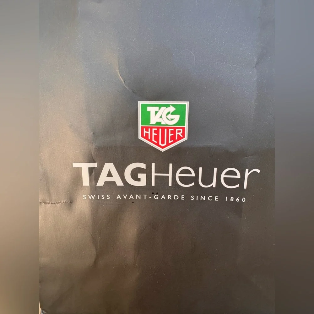 Authentic TAG Heuer Black Paper Shopping Bag – 10” x 13.5” x 4.5”